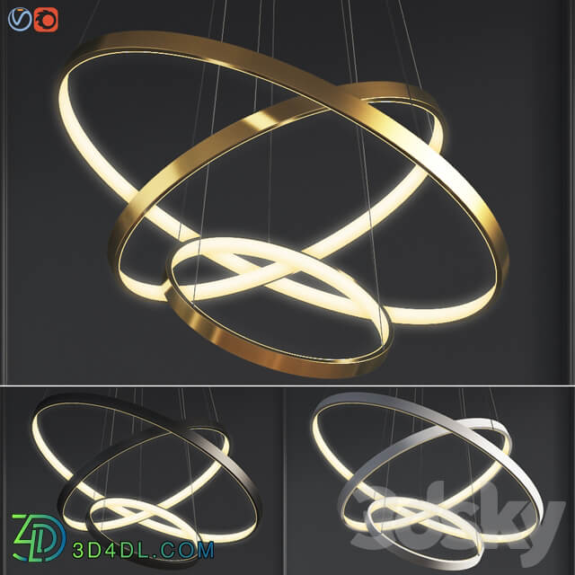 Modern Chandeliers Rings Pendant light 3D Models