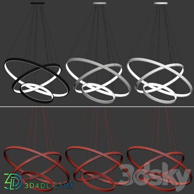 Modern Chandeliers Rings Pendant light 3D Models