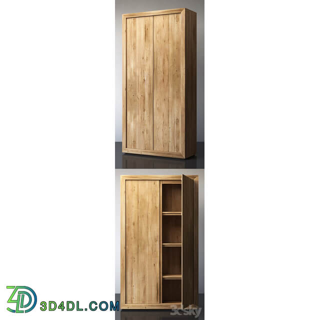 Wardrobe Display cabinets RECLAIMED RUSSIAN OAK PANEL DOUBLE DOOR CABINET