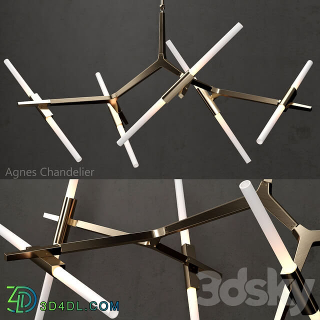 Agnes Chandelier 10 lights GOLD Pendant light 3D Models