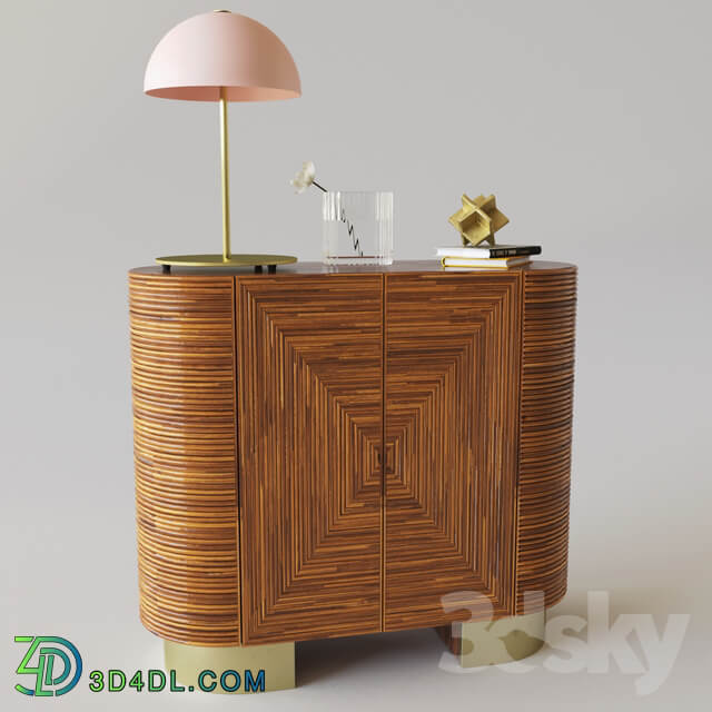 Sideboard Chest of drawer Avalon Rattan Bar