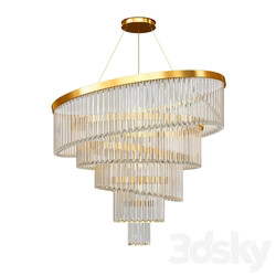 Gold Plated Spiral Crystal Designer Chandelier Pendant light 3D Models 