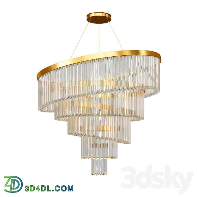 Gold Plated Spiral Crystal Designer Chandelier Pendant light 3D Models