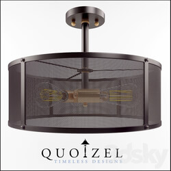 Union Station 3 Light Semi Flush Mount by Quoizel Pendant light 3D Models 