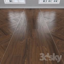 Wood Parquet American walnut 3 kinds herringbone linear chevron. 