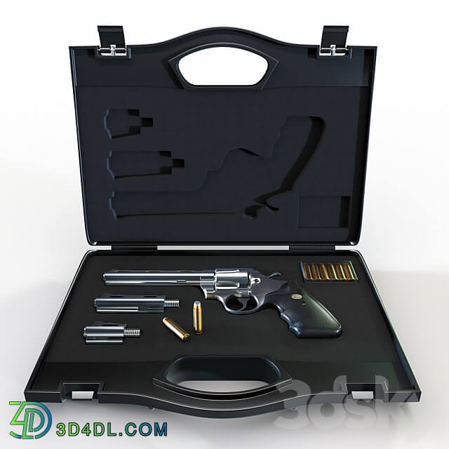 Weapon case with revolver Miscellaneous 3D Models
