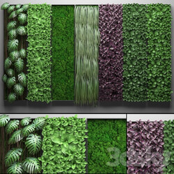 Vertical garden 21.Seven separate modules phytowall phytomodule wall decor landscaping Fitowall 3D Models 