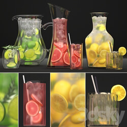 Beverages. Lemonade 1. Drinks Lemonade Citrus decanter cocktail lemon lime decor Beverages 3D Models 