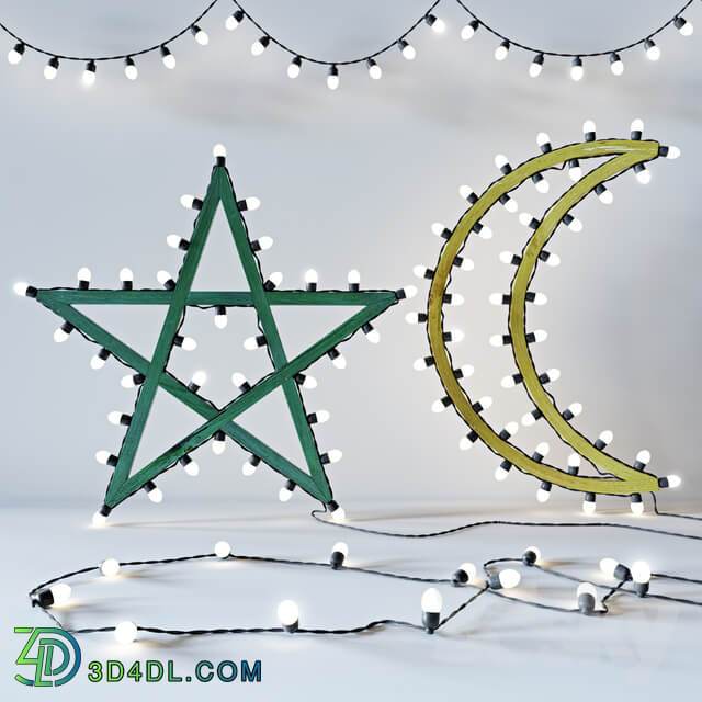 Decorative set Star moon lights