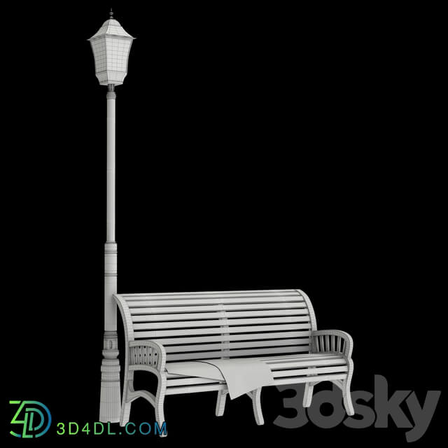 Bench. Lamp 3D Models