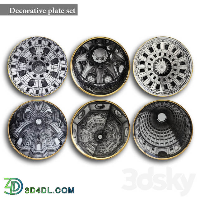 Decorative plate set 5 3D Models