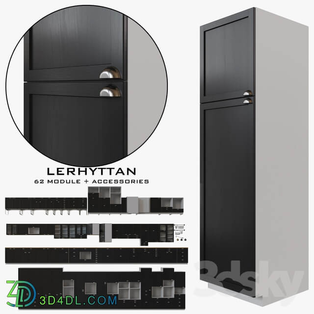 IKEA LERHYTTAN Kitchen 3D Models