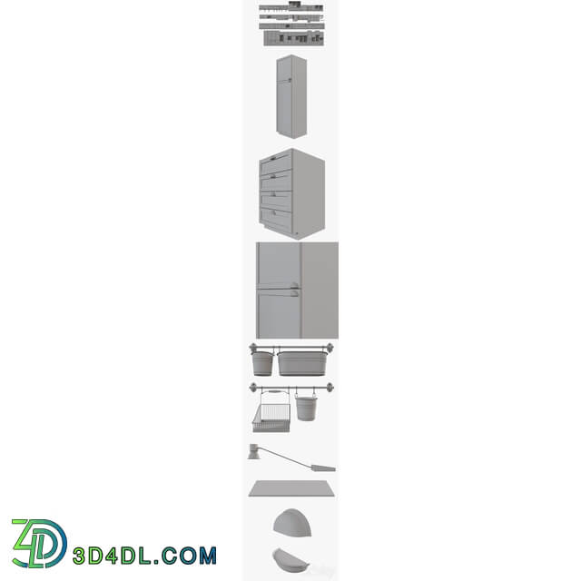 IKEA LERHYTTAN Kitchen 3D Models