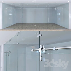 Glass partition with sliding doors 1 