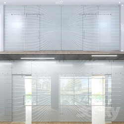 Glass partition with sliding doors 3 