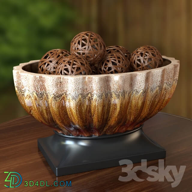 ceramic vase with decorative balls