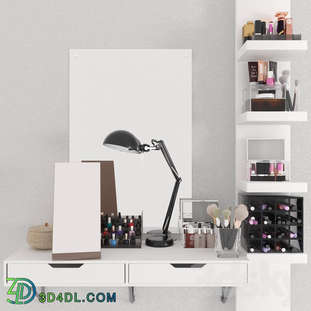 Dressing table with make up cosmetics. Beauty saloon Other decorative objects 3D Models