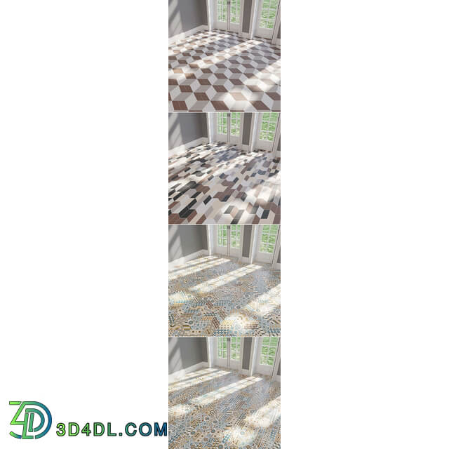 EQUIPE Chevron Patchwork Color Blanco Crema Gris Marron Negro