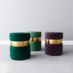 Velor padded stools 