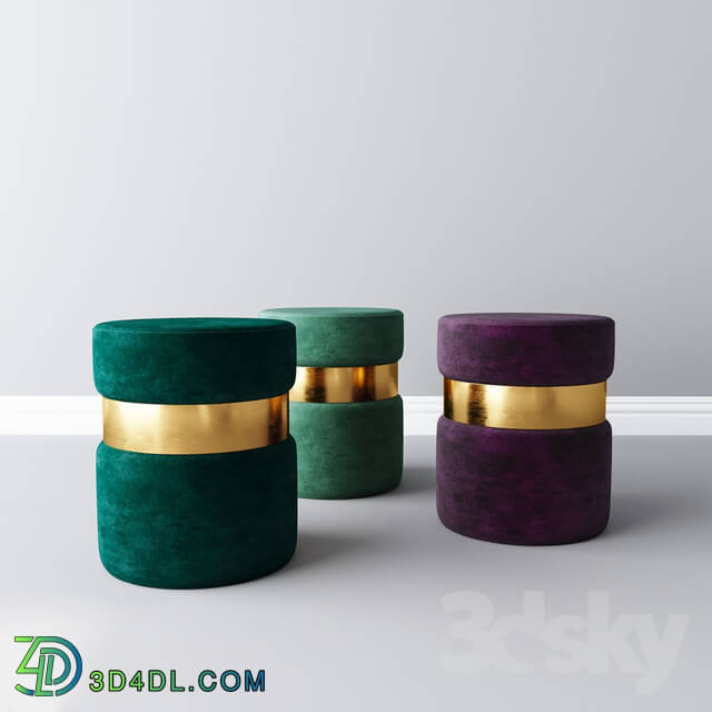 Velor padded stools