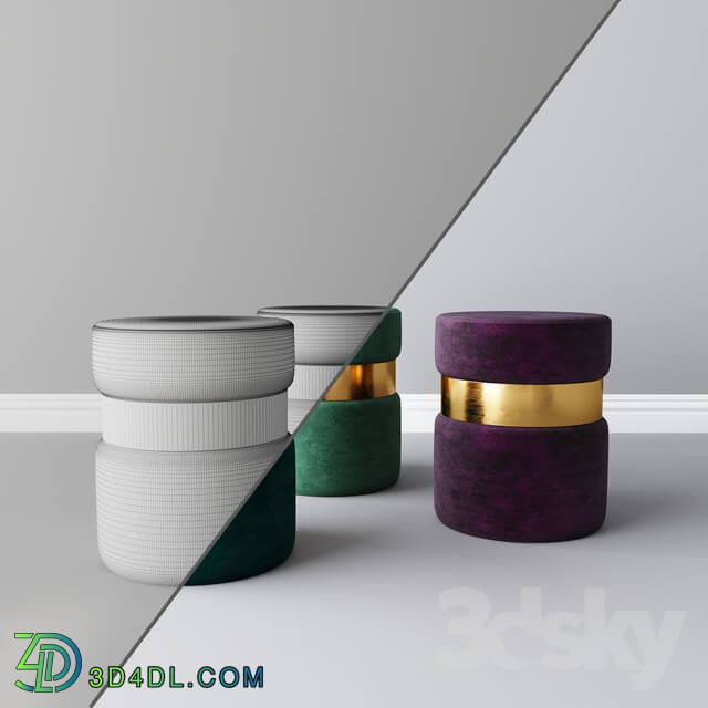 Velor padded stools