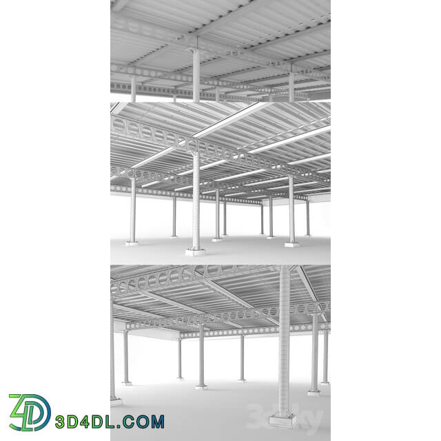 Miscellaneous Metal ceiling girder system with columns 02