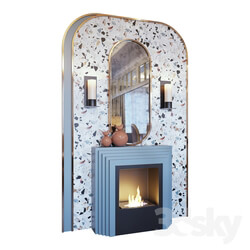 Fireplace sconce decor mirror and murals terrazzo murals Fireplace sconce mirror and decor memphis 01 YOU  