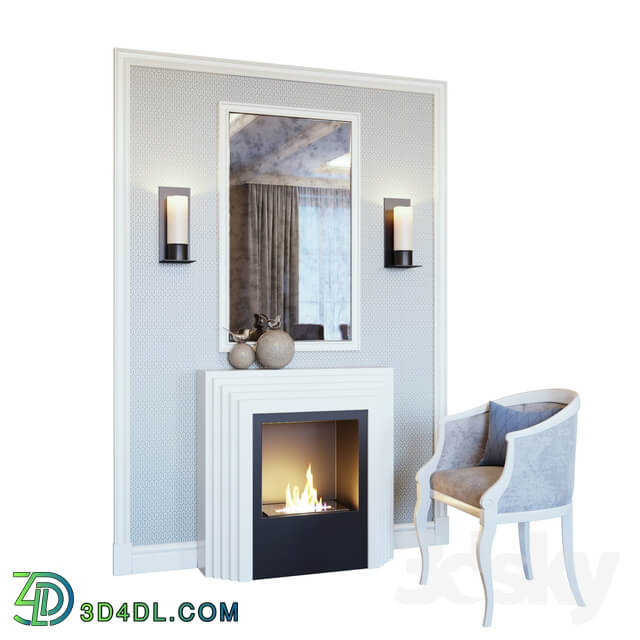 Fireplace sconce mirror panel decor and armchair Fireplace sconce Rum decor and armchair YOU 