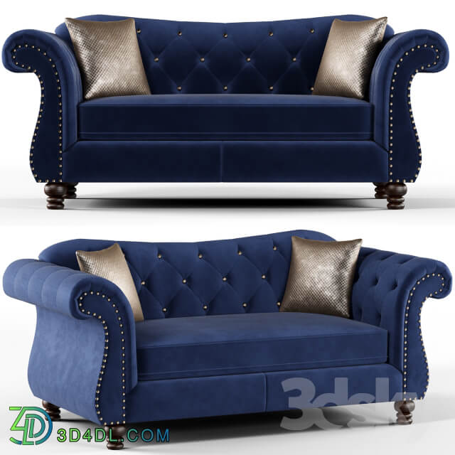 Furniture of America Sharon Tufted Fabric Loveseat