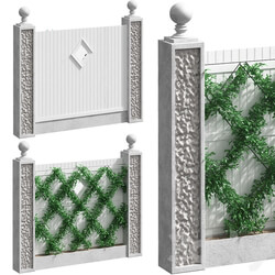 Fence with landscaping 3D Models 