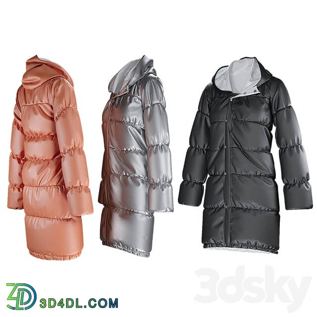 Womens winter coat Clothes 3D Models