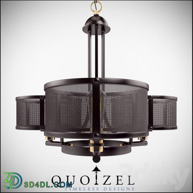 Union Station 3 Light Drum Chandelier by Quoizel Pendant light 3D Models