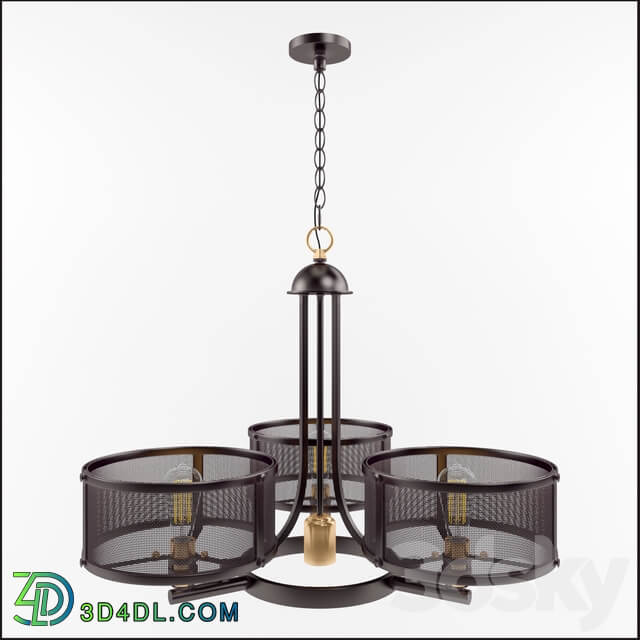 Union Station 3 Light Drum Chandelier by Quoizel Pendant light 3D Models