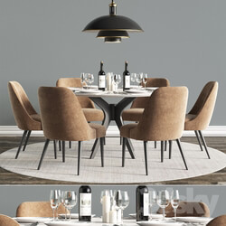 Table Chair Modern Dinning Set 4 