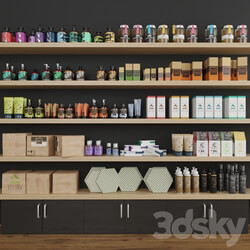Collection set of cosmetics for beauty salons or shops. Make up 3D Models 