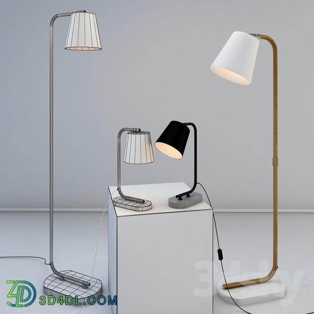 CONA table and floor lamps from the company LUCIDE Belgium.