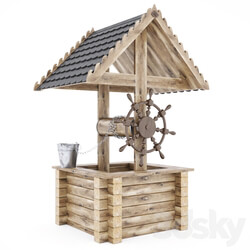 Wooden Wishing Well Other 3D Models 