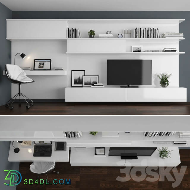 TV stand set 027 3D Models