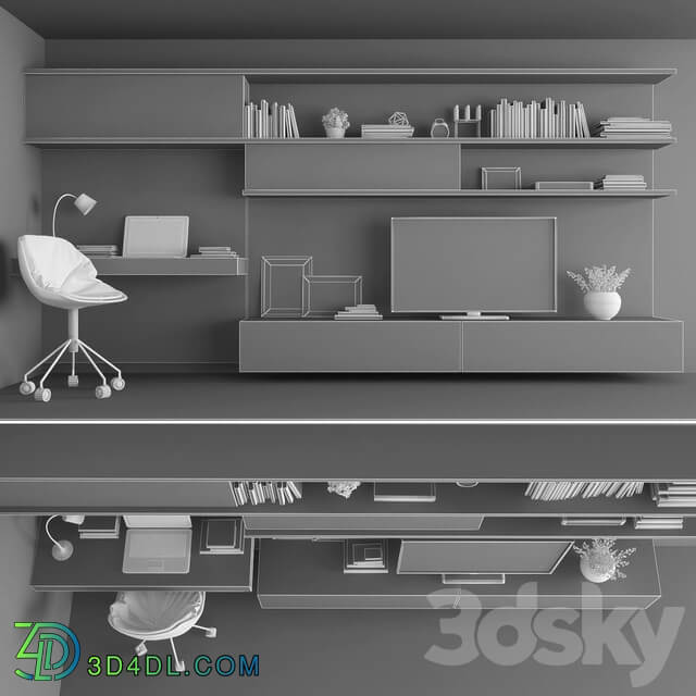 TV stand set 027 3D Models