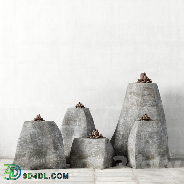 Succulent rock vase Other 3D Models