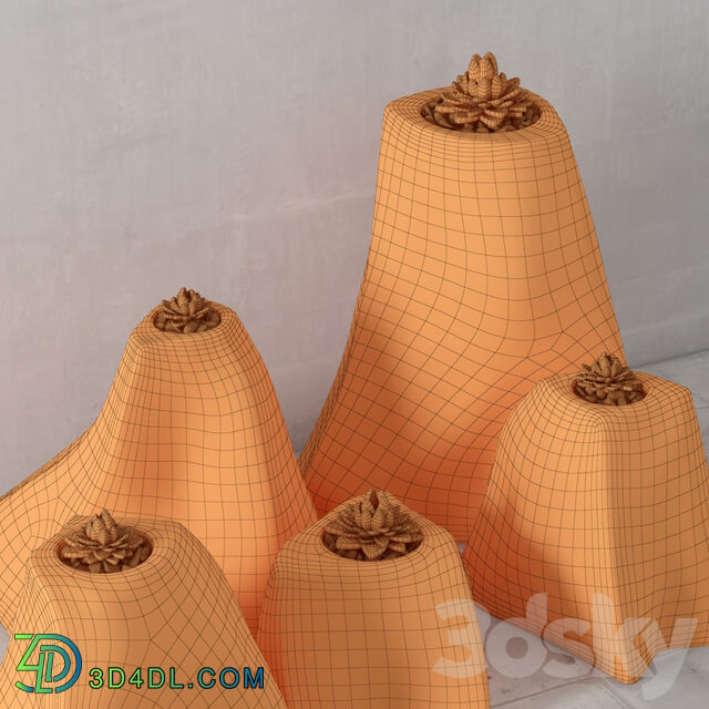 Succulent rock vase Other 3D Models
