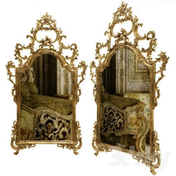 French Louis XV Rococo Style Console Mirror 