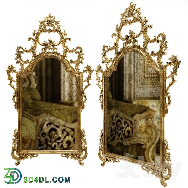 French Louis XV Rococo Style Console Mirror