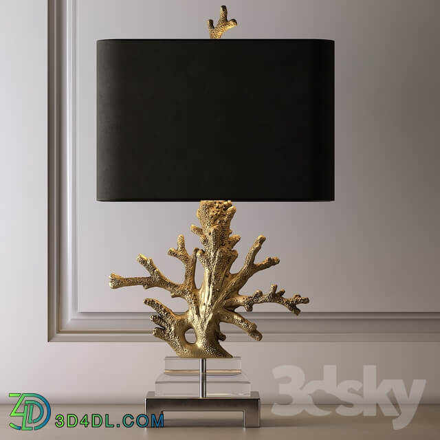 Gold coral table lamp