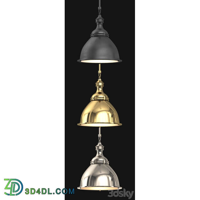 20TH C. ENGLISH CLOCHE PENDANT Pendant light 3D Models