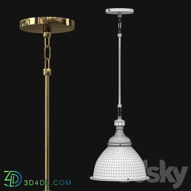 20TH C. ENGLISH CLOCHE PENDANT Pendant light 3D Models