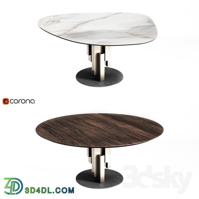 Cattelan Italia Skyline Keramik Wood Round Full Set