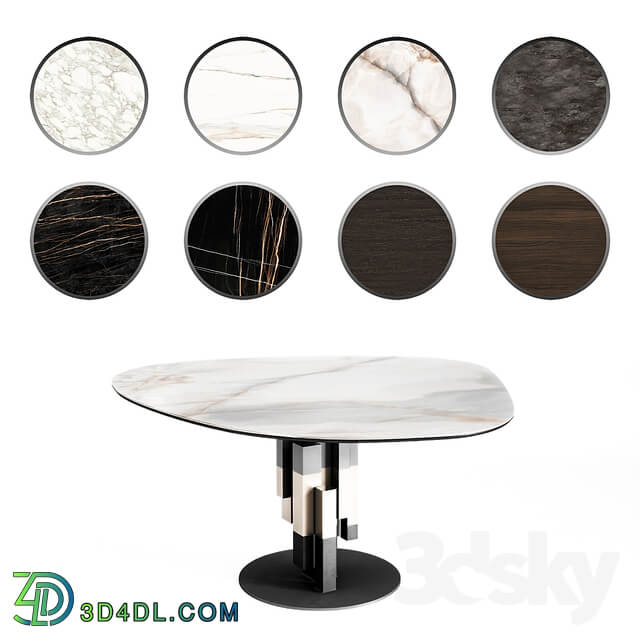 Cattelan Italia Skyline Keramik Wood Round Full Set