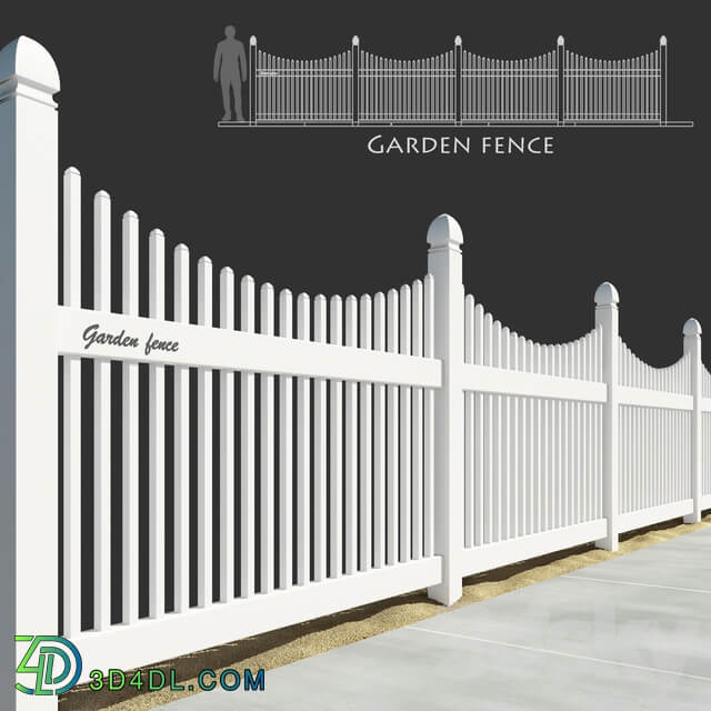 Garden fence 3D Models