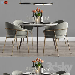 Table Chair Modern Dinning Set 9 